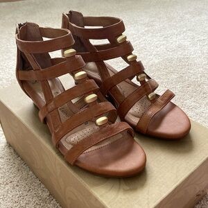 Sofft Rio brown luggage leather gladiator sandals